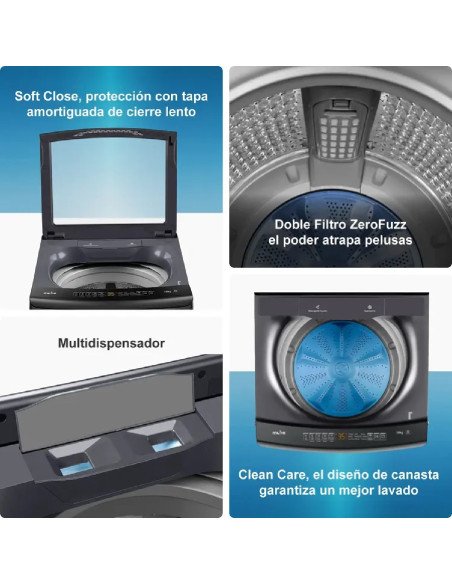 Lavadora Mabe 18 Kg Carga Superior Propela Diamond Gray LMA8120WDGAB0 4