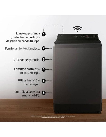 Lavadora Samsung 17 Kg Carga Superior Ecobubble WA70F17E7CCO 3