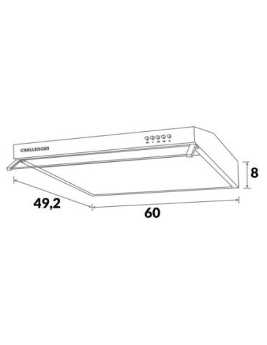 Campana Extractora Challenger 60 cm Horizontal CX 4300 Negra 5