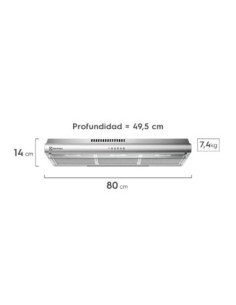 Campana Extractora Electrolux 80cm Empotrable 3 Velocidades Inox Emp EJSE306TBLS 1 2