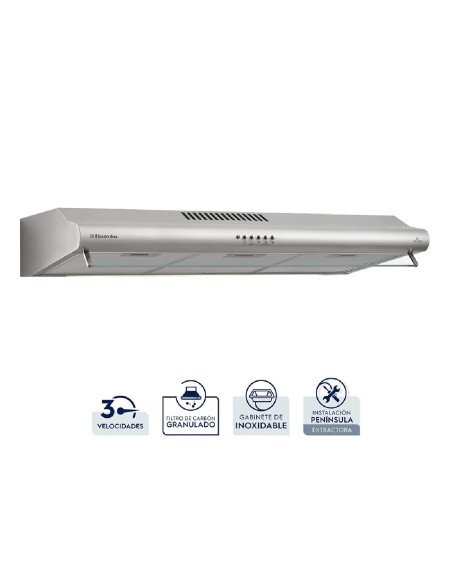 Campana Extractora Electrolux 80cm Empotrable 3 Velocidades Inox Emp EJSE306TBLS 3
