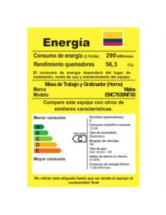 Estufa de Piso Mabe 6 puestos Gas Natural Inox EMC7630NFX0 1 2