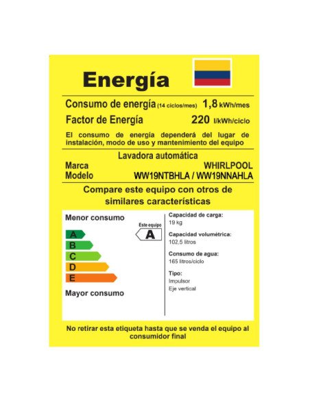 Lavadora Whirlpool 19 Kg Carga Superior Impeller Xpert Eco Gris WW19NTBHLA 2