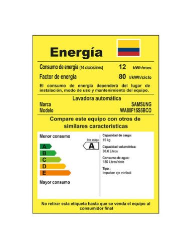 Lavadora Samsung 15 Kg Carga Superior Bespoke AI Wash Negra WA80F15S5BCO 8