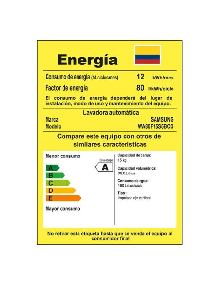 Lavadora Samsung 15 Kg Carga Superior Bespoke AI Wash Negra WA80F15S5BCO 8